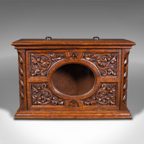 fig 2. Antique Hotel Key Box, Scottish, Oak, Counter Letterbox, Gothic Taste, Victorian