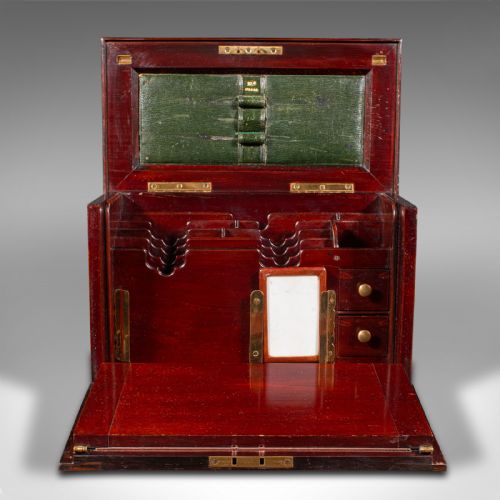 fig 3. Antique Travelling Author's Writing Box, English, Correspondence Case, Victorian