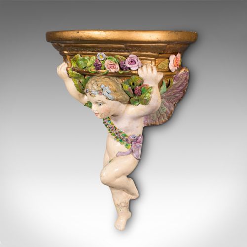 ANTIQUE DECORATIVE CLOCK MOUNT ENGLISH PLASTER WALL SCONCE EARLY VICTORIAN - ADDITIONAL PHOTO 2
