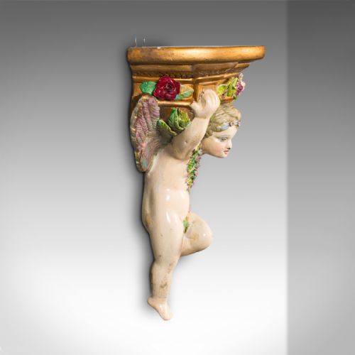ANTIQUE DECORATIVE CLOCK MOUNT ENGLISH PLASTER WALL SCONCE EARLY VICTORIAN - ADDITIONAL PHOTO 4