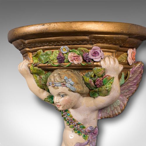 ANTIQUE DECORATIVE CLOCK MOUNT ENGLISH PLASTER WALL SCONCE EARLY VICTORIAN - ADDITIONAL PHOTO 6