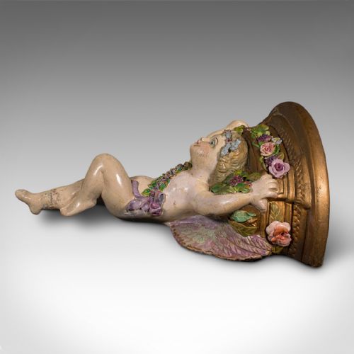 ANTIQUE DECORATIVE CLOCK MOUNT ENGLISH PLASTER WALL SCONCE EARLY VICTORIAN - ADDITIONAL PHOTO 8