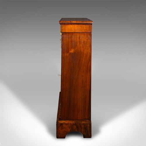 ANTIQUE PIER CABINET ENGLISH WALNUT BOXWOOD INLAY DISPLAY CUPBOARD REGENCY - ADDITIONAL PHOTO 4