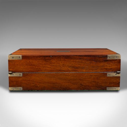 fig 6. Antique Campaign Writing Slope, English, Walnut, Correspondence Box, Victorian