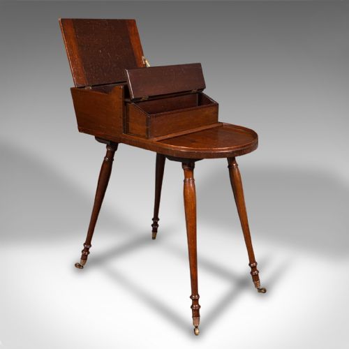 fig 1. Antique Butler's Silver Valet Stand, English, Walnut, Work Box, Victorian, 1880