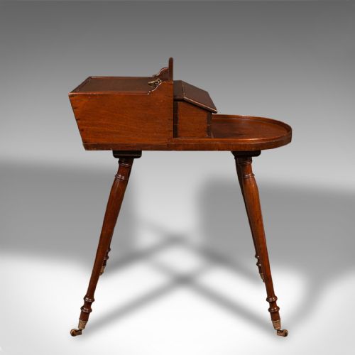 fig 3. Antique Butler's Silver Valet Stand, English, Walnut, Work Box, Victorian, 1880