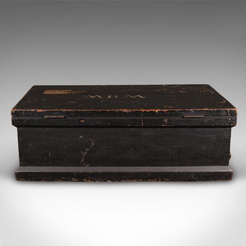 fig 5. Antique Shipwright's Chest, English, Stained Pine, Workman's Trunk, Victorian