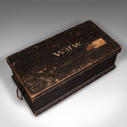 fig 6. Antique Shipwright's Chest, English, Stained Pine, Workman's Trunk, Victorian