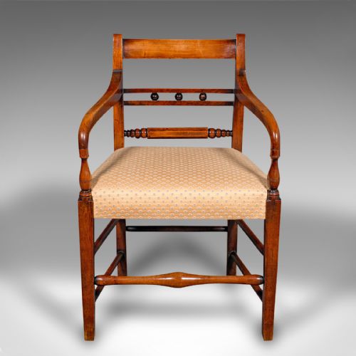 fig 1. Antique Elbow Chair, English, Fruitwood, Office, Desk Seat, Victorian, C.1870