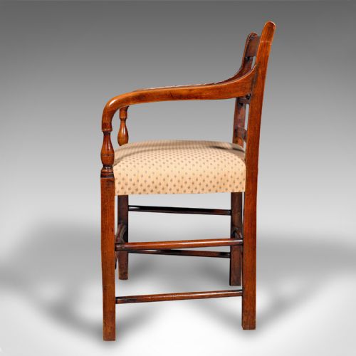 fig 3. Antique Elbow Chair, English, Fruitwood, Office, Desk Seat, Victorian, C.1870