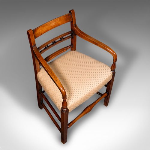 fig 6. Antique Elbow Chair, English, Fruitwood, Office, Desk Seat, Victorian, C.1870