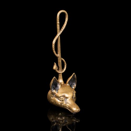 Antique Fox Head Doorstop, English, Brass, Country House, Door Keep, Victorian