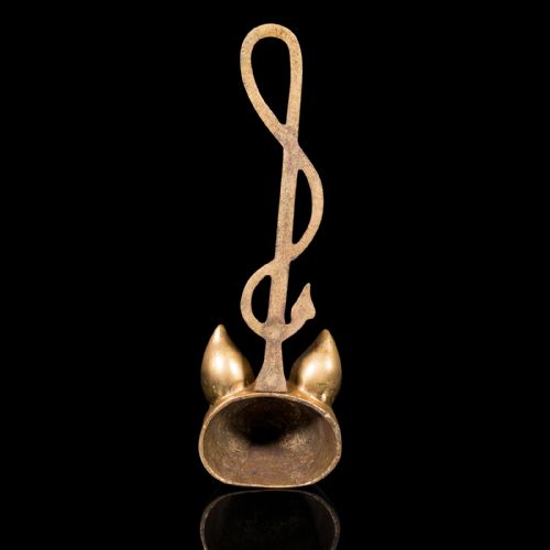 fig 2. Antique Fox Head Doorstop, English, Brass, Country House, Door Keep, Victorian