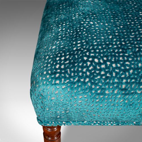 ANTIQUE DRESSING STOOL ENGLISH CHENILLE UPHOLSTERY FOOTSTOOL REGENCY C1820 - ADDITIONAL PHOTO 6