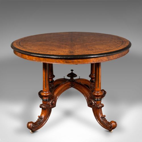 fig 2. Antique Oval Looe Table, English, Walnut, 4 Seat, Centrepiece, Early Victorian