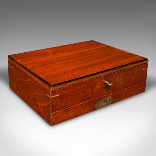 fig 1. Antique Artist's Box, English, Walnut, Paint Palette, Winsor & Newton, Victorian
