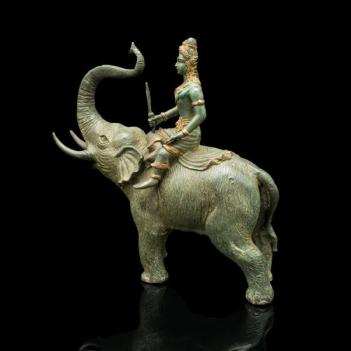 fig 2. Antique Elephant Figure, Asian, Bronze, Ornament, Thai Deity, Victorian, C.1880