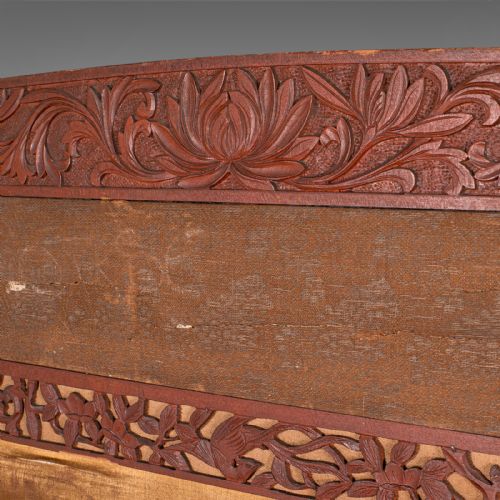 ANTIQUE PHOTOGRAPHIC PROP SCREEN JAPANESE SILK COTTON ROOM DIVIDER VICTORIAN - ADDITIONAL PHOTO 8