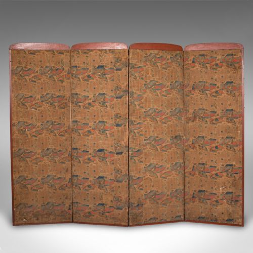 ANTIQUE PHOTOGRAPHIC PROP SCREEN JAPANESE SILK COTTON ROOM DIVIDER VICTORIAN - ADDITIONAL PHOTO 10