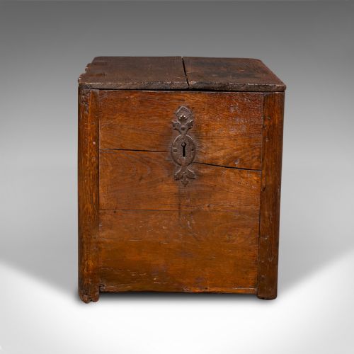 ANTIQUE MAIL CARRIAGE STRONG BOX ENGLISH OAK SECURITY CHEST EARLY GEORGIAN - ADDITIONAL PHOTO 3