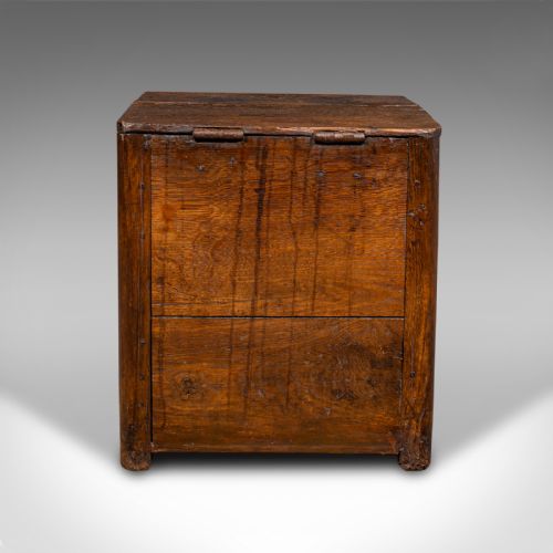 ANTIQUE MAIL CARRIAGE STRONG BOX ENGLISH OAK SECURITY CHEST EARLY GEORGIAN - ADDITIONAL PHOTO 4