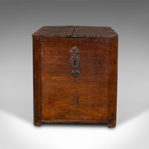 ANTIQUE MAIL CARRIAGE STRONG BOX ENGLISH OAK SECURITY CHEST EARLY GEORGIAN - ADDITIONAL PHOTO 5