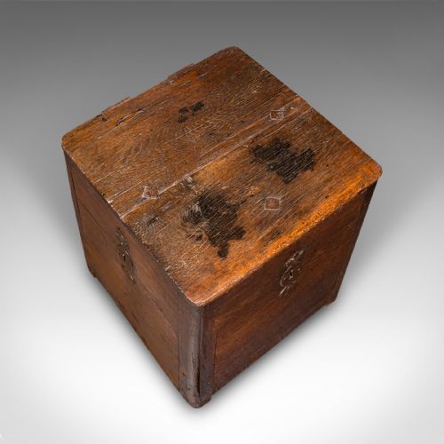 ANTIQUE MAIL CARRIAGE STRONG BOX ENGLISH OAK SECURITY CHEST EARLY GEORGIAN - ADDITIONAL PHOTO 6