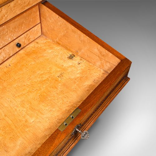 ANTIQUE GENTLEMAN'S DAVENPORT ENGLISH WALNUT WRITING DESK VICTORIAN C1880 - ADDITIONAL PHOTO 9