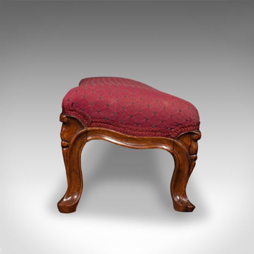 fig 2. Antique Carriage Stool, English, Walnut, Fireside Foot Rest, Victorian, C.1840