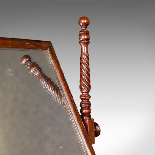 ANTIQUE DRESSING MIRROR ENGLISH TABLETOP BEDROOM EARLY VICTORIAN CIRCA 1850 - ADDITIONAL PHOTO 6