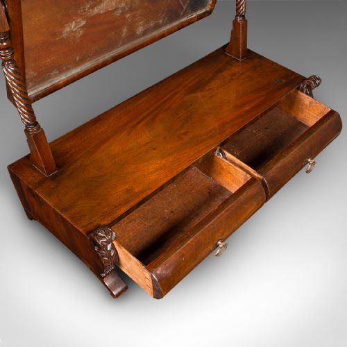 ANTIQUE DRESSING MIRROR ENGLISH TABLETOP BEDROOM EARLY VICTORIAN CIRCA 1850 - ADDITIONAL PHOTO 7