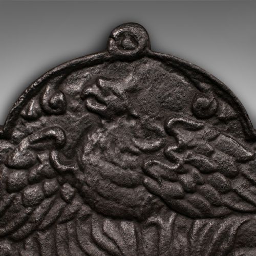fig 3. Antique Decorative Fire Back, English, William & Mary Taste, Reflector, C.1900