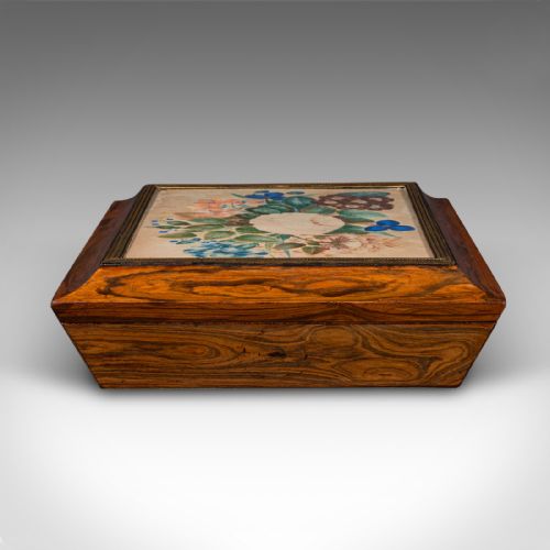 ANTIQUE DECORATIVE FINERY BOX ENGLISH JEWELLERY KEEPSAKE REGENCY CIRCA 1830 - ADDITIONAL PHOTO 2