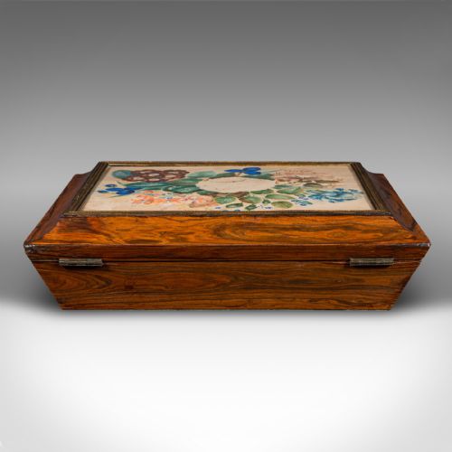ANTIQUE DECORATIVE FINERY BOX ENGLISH JEWELLERY KEEPSAKE REGENCY CIRCA 1830 - ADDITIONAL PHOTO 3