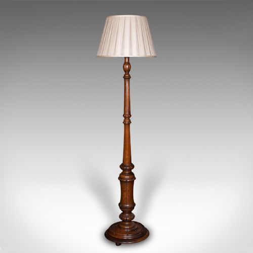 fig 1. Antique Standard Lamp, Scottish, Oak, Reading Light, Library, Lounge, Victorian