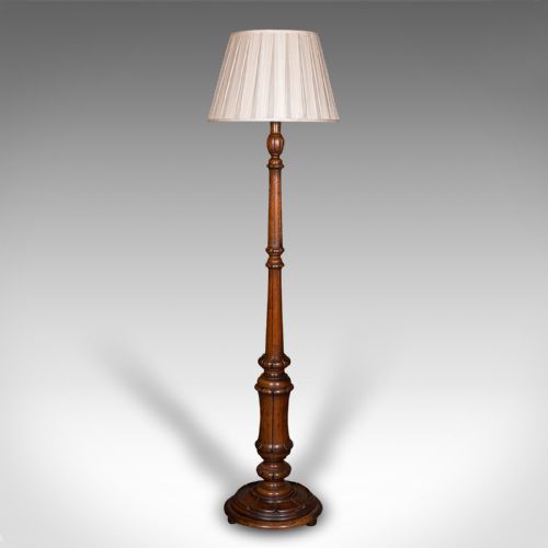 fig 2. Antique Standard Lamp, Scottish, Oak, Reading Light, Library, Lounge, Victorian