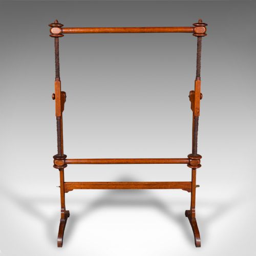 fig 3. Antique Adjustable Tapestry Frame, English, Needlepoint Stretcher, Victorian