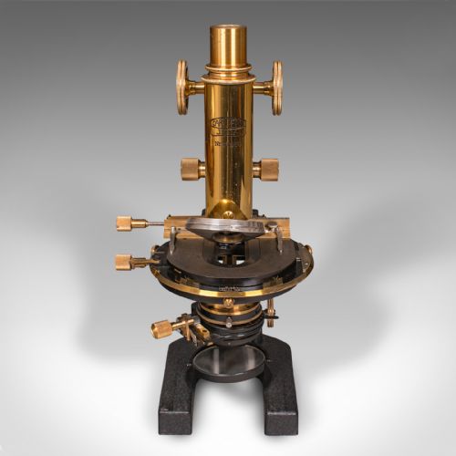 fig 2. Antique Laboratory Microscope, German, Scientific Instrument, Carl Zeiss Jena