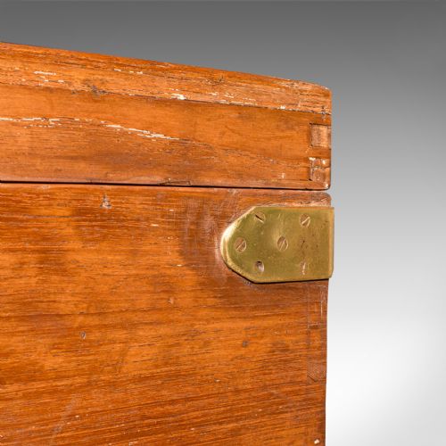 ANTIQUE WORKMAN'S TOOL CHEST ENGLISH TEAK BRASS CRAFTSMAN'S TRUNK VICTORIAN - ADDITIONAL PHOTO 8