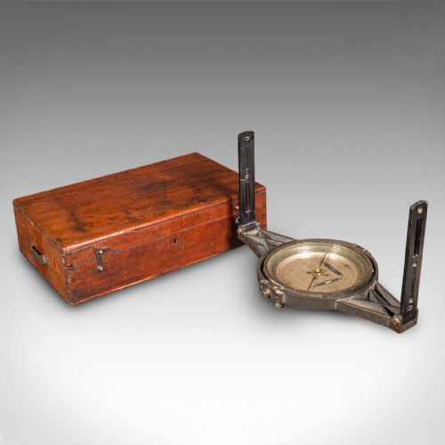 fig 1. Antique Gimballed Compass, English, Brass Scientific Instrument, Victorian, 1900