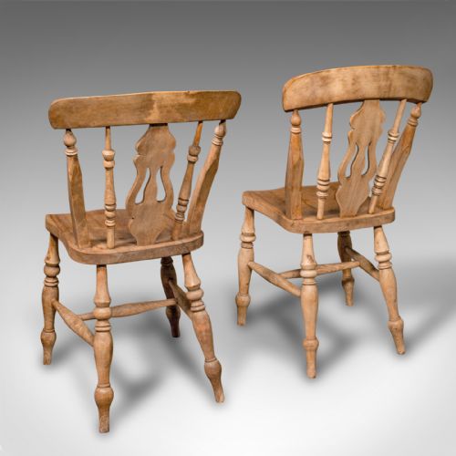 fig 2. Set Of 4 Antique Dining Chairs, English Elm, Beech, Kitchen, Reception Hall Seat