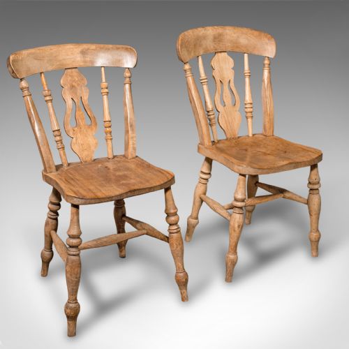 fig 3. Set Of 4 Antique Dining Chairs, English Elm, Beech, Kitchen, Reception Hall Seat