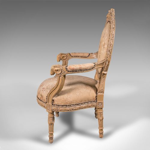 ANTIQUE CARVED ARMCHAIR FRENCH SHOW FRAME FAUTEUIL CHAIR VICTORIAN C1870 - ADDITIONAL PHOTO 3