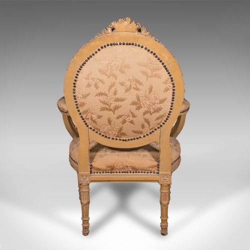 ANTIQUE CARVED ARMCHAIR FRENCH SHOW FRAME FAUTEUIL CHAIR VICTORIAN C1870 - ADDITIONAL PHOTO 4
