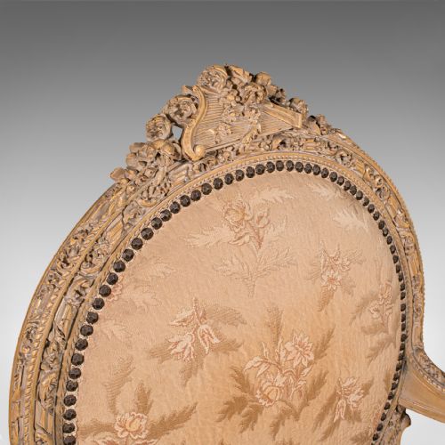 ANTIQUE CARVED ARMCHAIR FRENCH SHOW FRAME FAUTEUIL CHAIR VICTORIAN C1870 - ADDITIONAL PHOTO 7