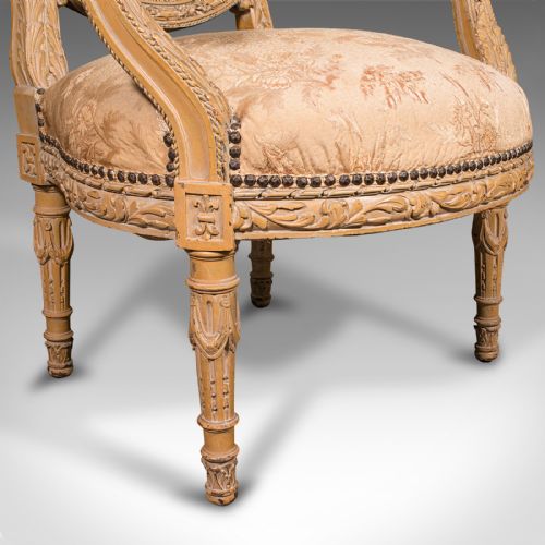ANTIQUE CARVED ARMCHAIR FRENCH SHOW FRAME FAUTEUIL CHAIR VICTORIAN C1870 - ADDITIONAL PHOTO 11