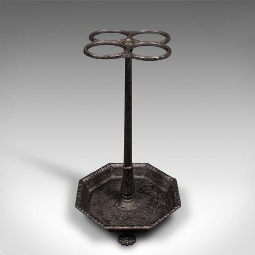 fig 2. Antique 4 Division Umbrella Rack, English, Cast Iron, Hall Stick Stand, Georgian