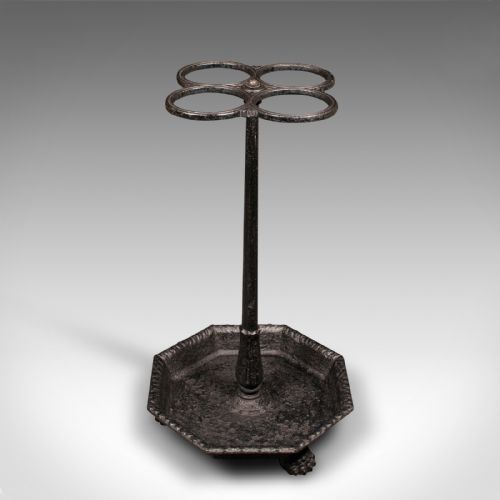 fig 3. Antique 4 Division Umbrella Rack, English, Cast Iron, Hall Stick Stand, Georgian