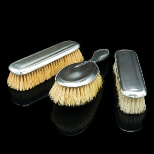 ANTIQUE TRAVELLING VANITY CASE ENGLISH LEATHER SILVER DRESSING TABLE BOX - ADDITIONAL PHOTO 7