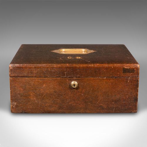 fig 2. Antique Correspondence Box, English, Leather, Travel, After Asprey, Victorian